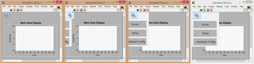 LabVIEW Demo exponentially decaying animation shift